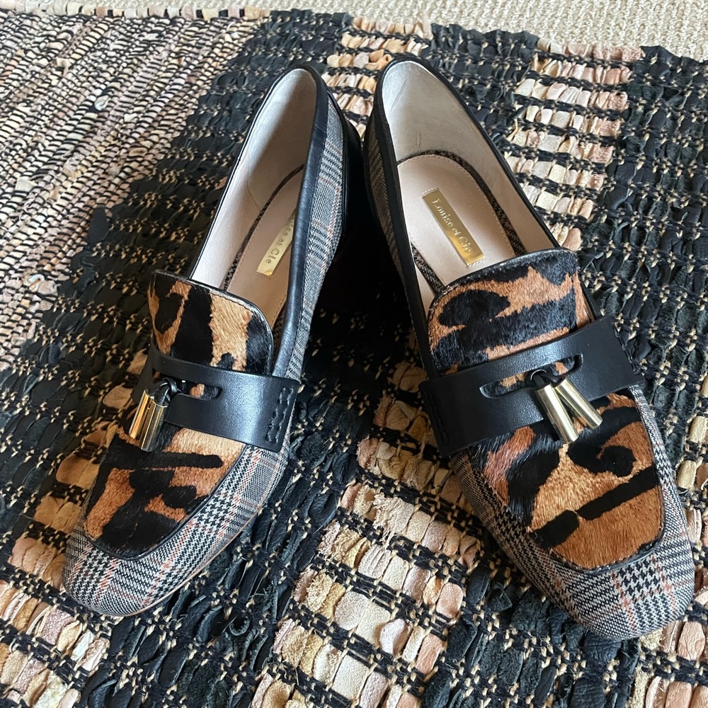 Louise et Cie Leopard/Plaid Tassel Loafers